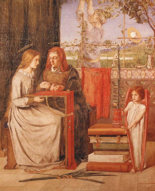 Dante Gabriel Rossetti The Girlhood of Mary Virgin china oil painting image